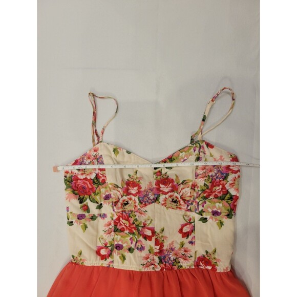 Y2K Fairy Dress Juniors Medium Floral Solid Flowy High Low Hem Love Culture - Picture 3 of 7